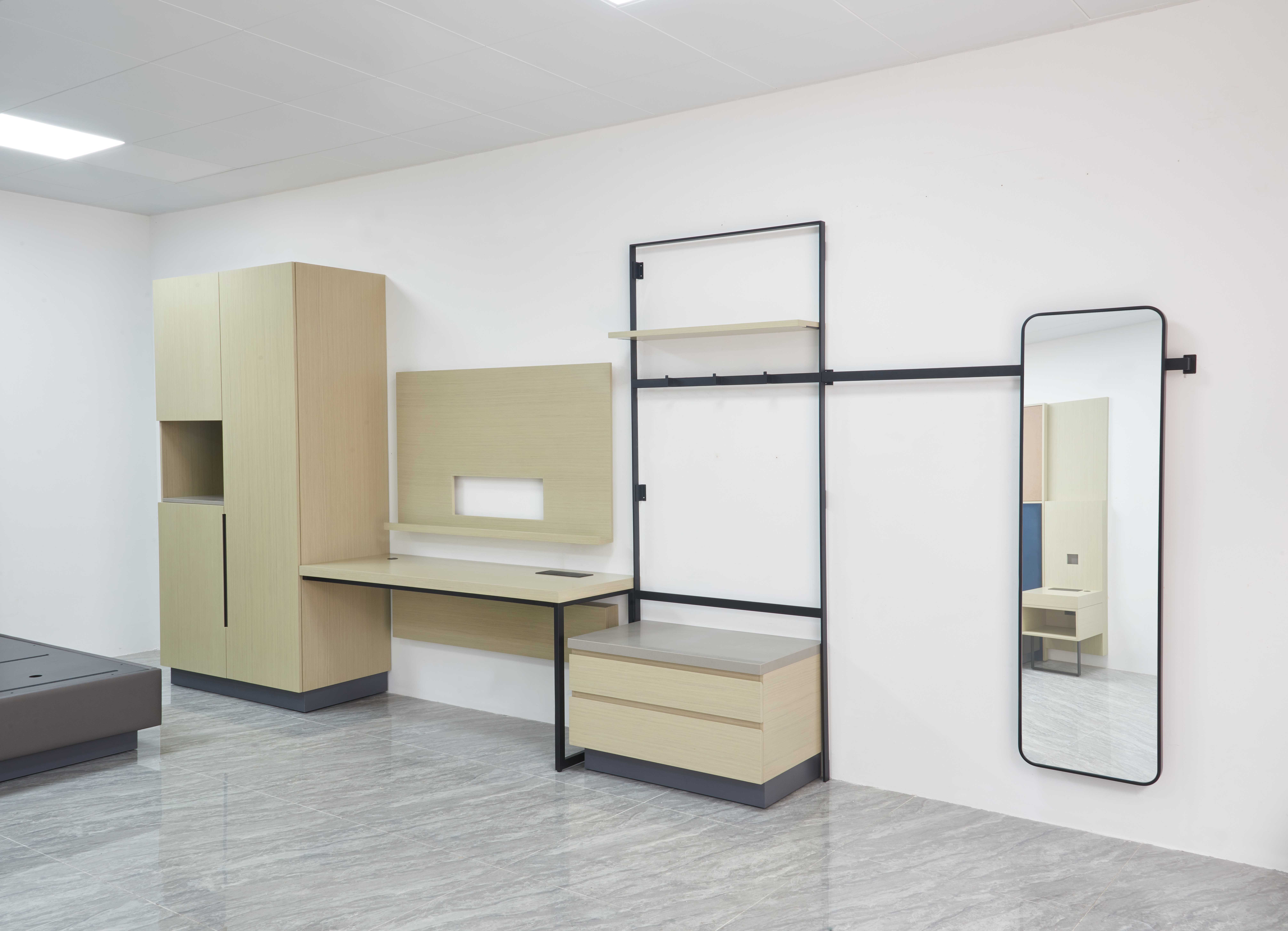 Wardrobe unit and mirror